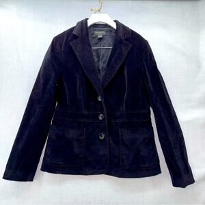 EUC Women’s Banana Republic Cotton Stretch Velour 3 Button Blazer Black size 10